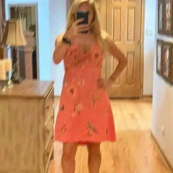 Johnny Was Adara Linen V Neck Coral Embroidered Tank Dress Size XXS/XS - Picture 9 of 16